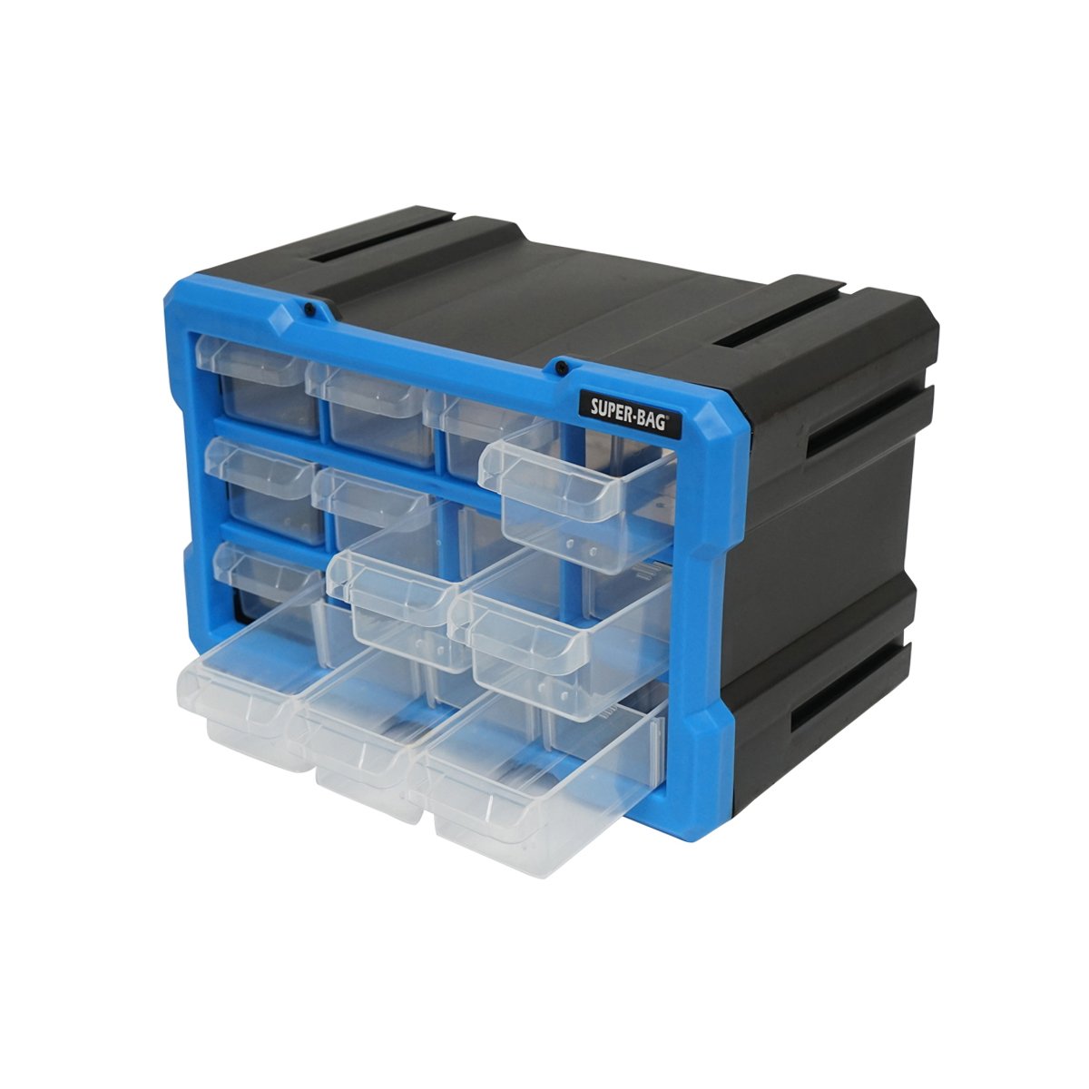 Cutie depozitare albastra din plastic modulara, 12 sertare 158x266x170mm Breckner Germany